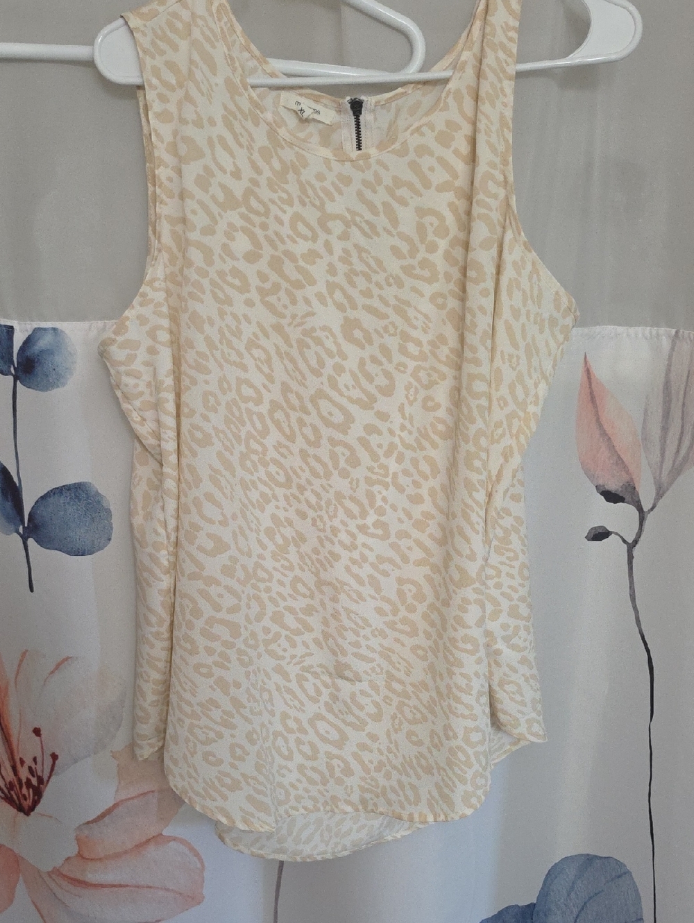 Maurices Cream Leopard Print Sleeveless Tank